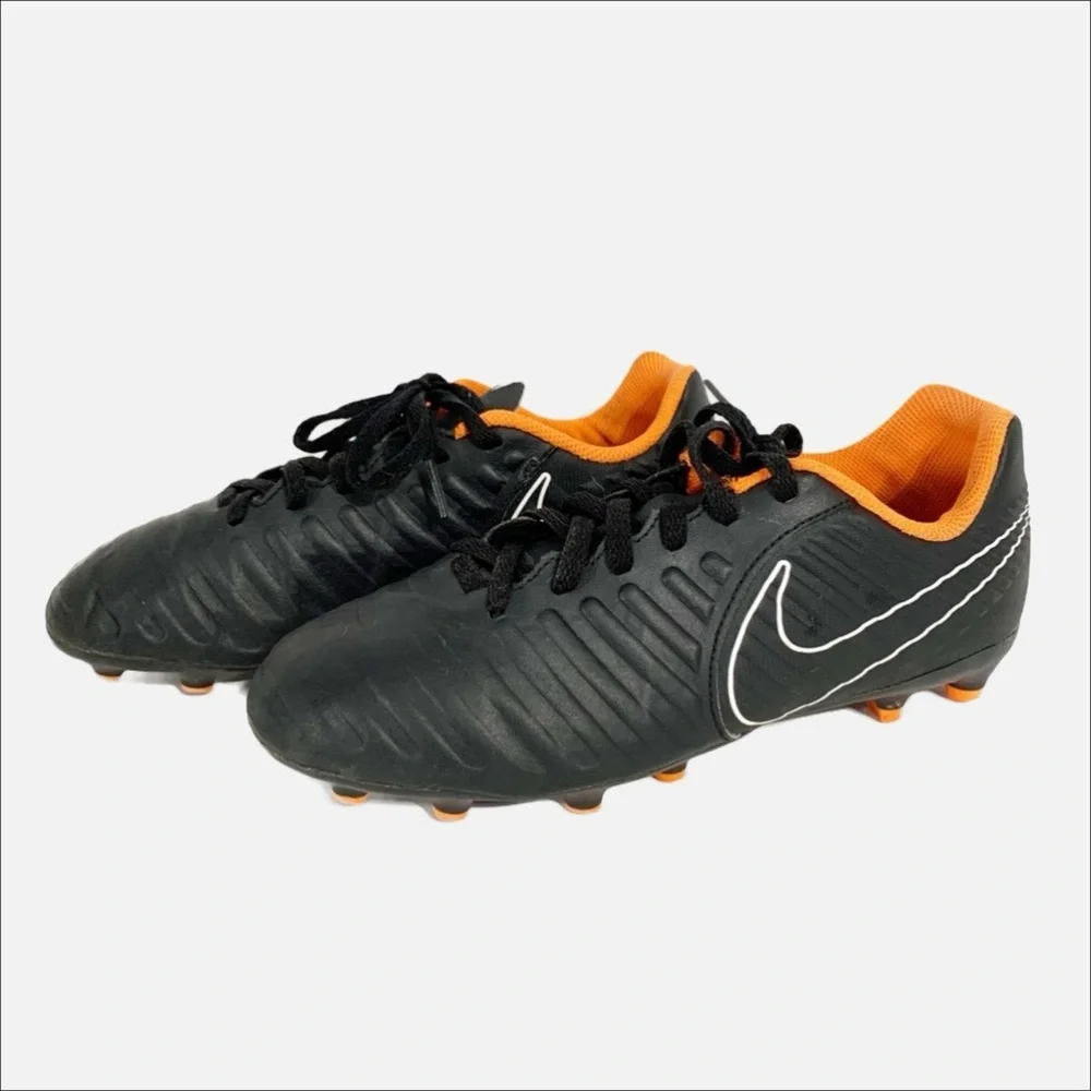 Nike Tiempo Legend 7 Club Faux Leather Cleats Black and Orange AH7255-080 ⚫️🟠
